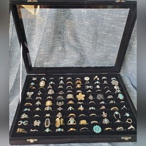 100 pcs Boho Style Ring Set With Case